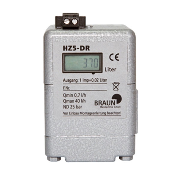 HZ 5DR Kleinstmengenzähler - ab 0,7l/Std. - LCD-Anzeige und Impulsgeber